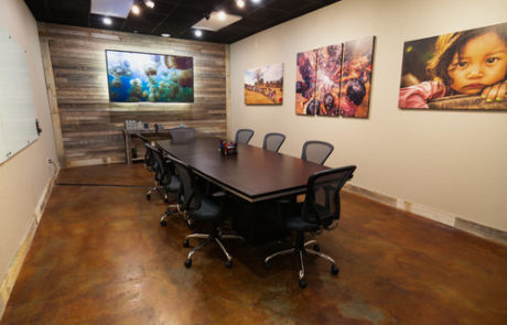 A long table with chairs